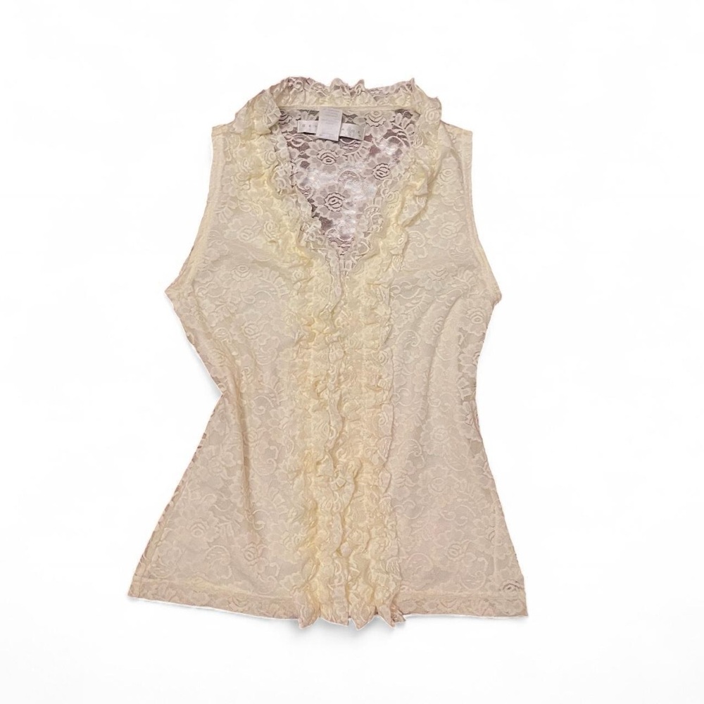 Yellow lace ruffle cami - Picture 2 of 6